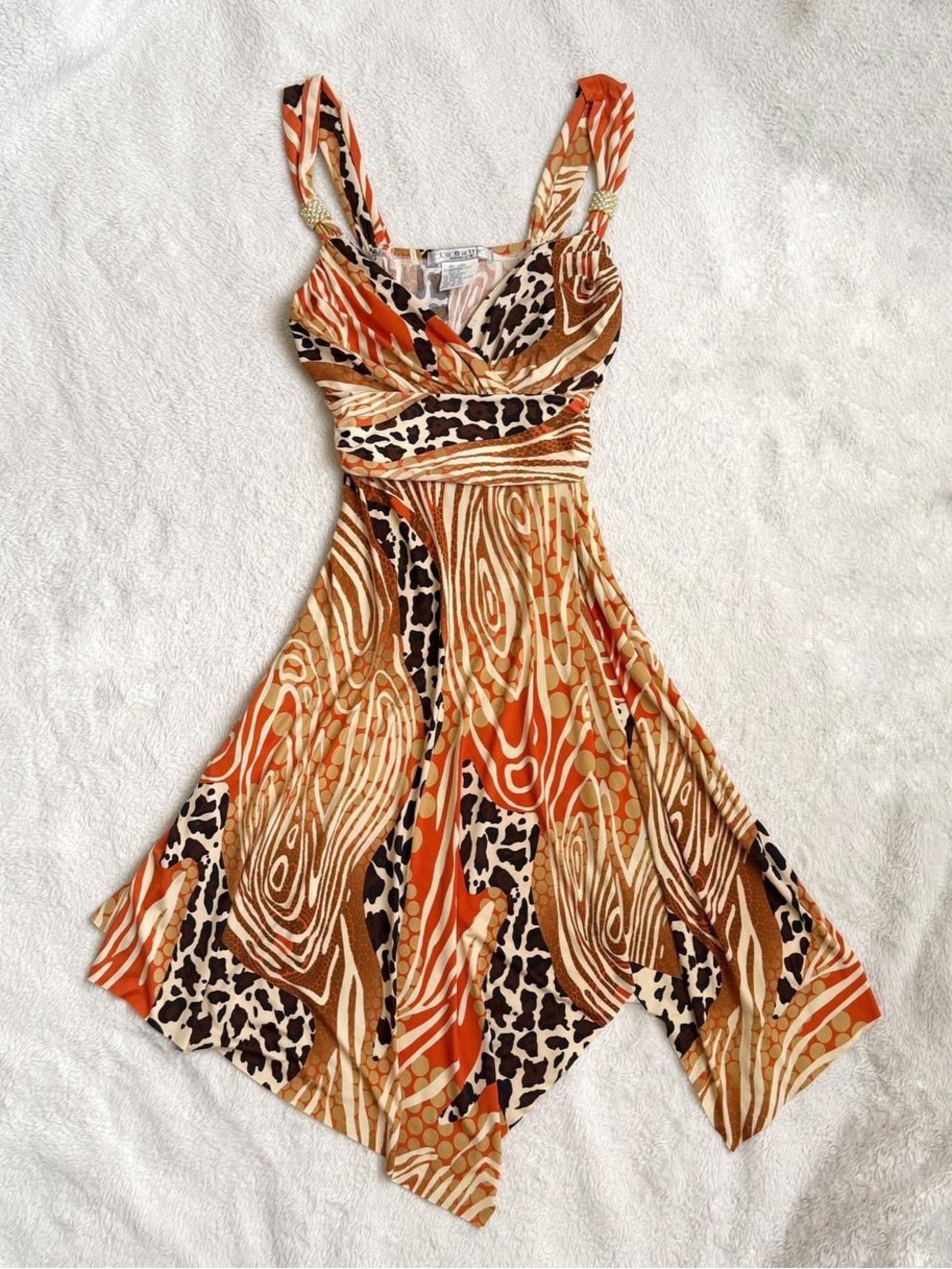 Vintage 90s La Belle multicoloured animal print dress